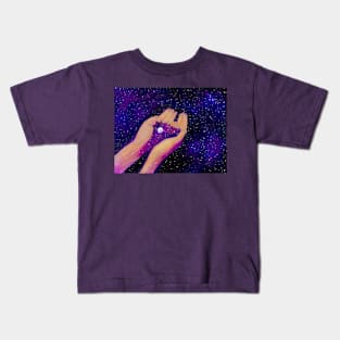 Purple blue galaxy Kids T-Shirt